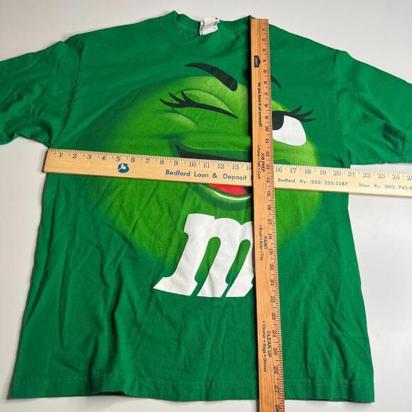 M&M’s Green Character T-Shirt Adult Large Candy Graphic Tee 100% Cotton - Picture 2 of 5
